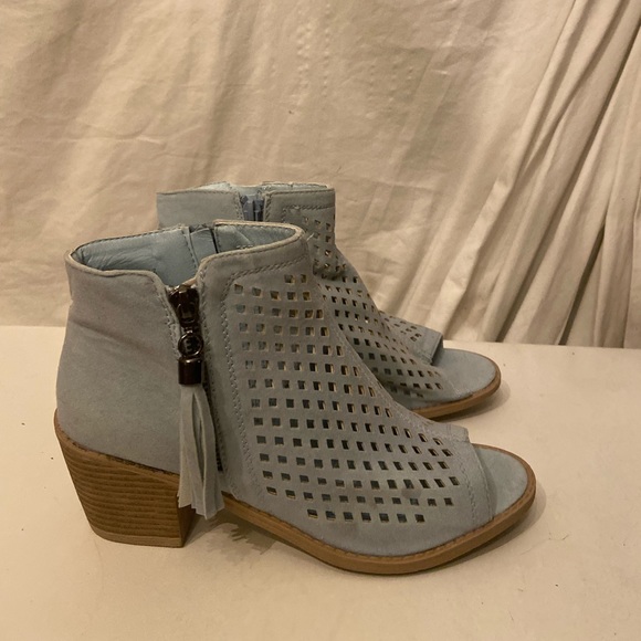 Journee Collection Shoes - Journee Collection light blue peep toe boots 7 NWT